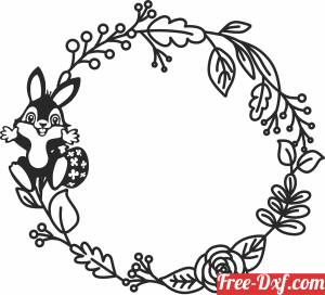 download Easter wreath bunny free ready for cut