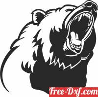 download angry bear wall art free ready for cut