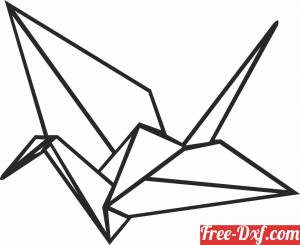 download Geometric Polygon paper bird free ready for cut