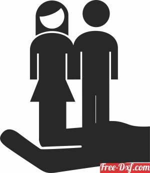 download hand lifting couple parent silhouette free ready for cut