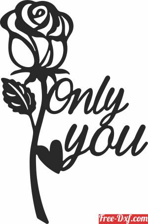 download Flower only you clipart free ready for cut
