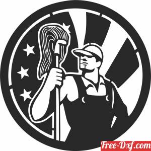 download American Industrial Cleaner with USA Flag free ready for cut