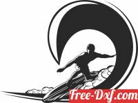 download Surfboard Wave Surfer clipart free ready for cut