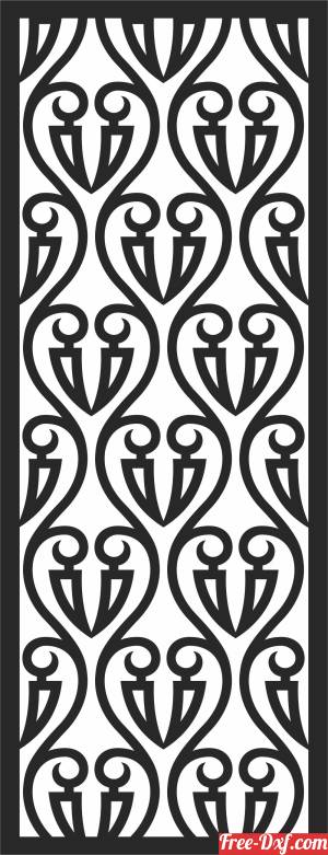 download Decorative pattern screen door free ready for cut