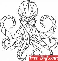 download Geometric Polygon octopus free ready for cut