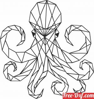 download Geometric Polygon octopus free ready for cut