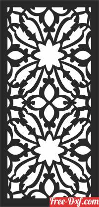 download floral pattern door wall Screen free ready for cut