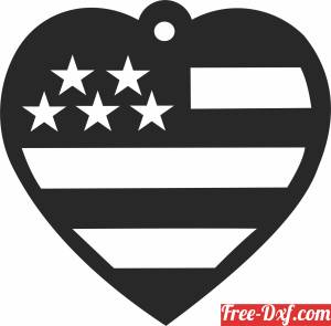download Heart ornament USA gifts free ready for cut