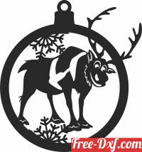 download Frozen Sven elk Christmas ball ornament free ready for cut