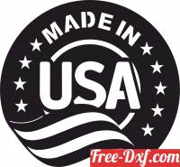 download Made in USA sign with flag free ready for cut