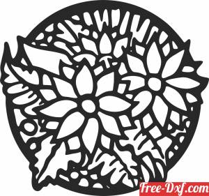 download decorative floral wall art free ready for cut