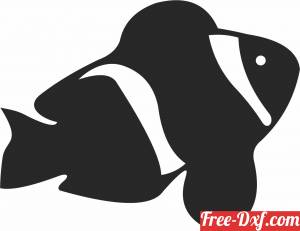 download Silhouette wall decor fish clipart free ready for cut