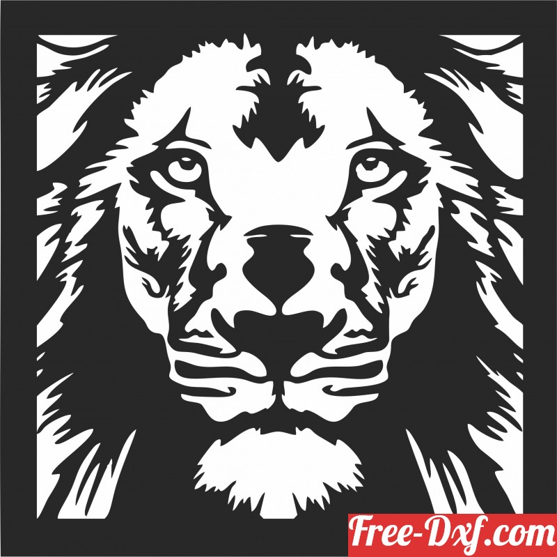 Download Download Lion Face Wall Decor Ct8fr High Quality Free Dxf Files