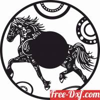 download horse vinyl clock free ready for cut