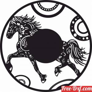 download horse vinyl clock free ready for cut