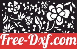 Decorative floral wall screen pattern with flowers