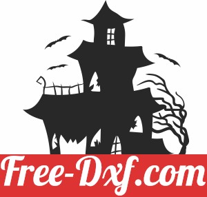 Halloween scary house clipart
