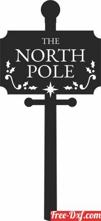 download North Pole Christmas Sign free ready for cut