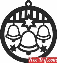 download christmas tree decoration bell ornament free ready for cut