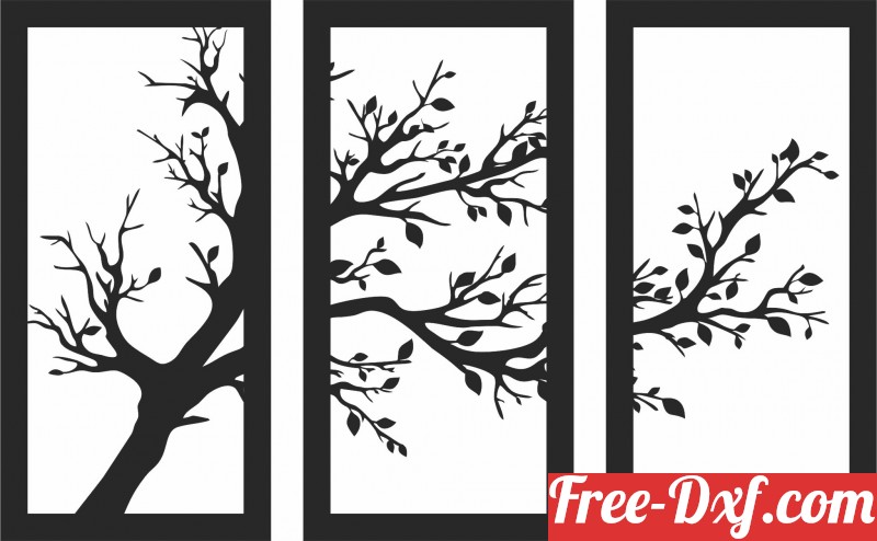 Tree Branches Panels SVG, DXF, CDR Digital Vector File For Laser And ...