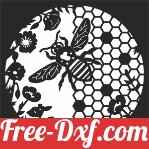 bee hive with flower wall art