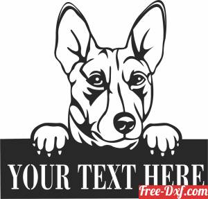 download Basenji dog custom name sign free ready for cut