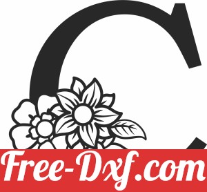 Monogram Letter C with flowers