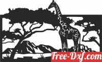 download giraffe savanna scene clipart free ready for cut