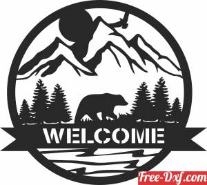 download welcome bear signs free ready for cut