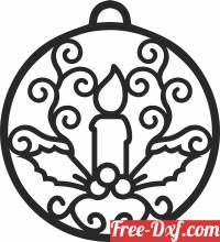 download christmas candle ornament free ready for cut