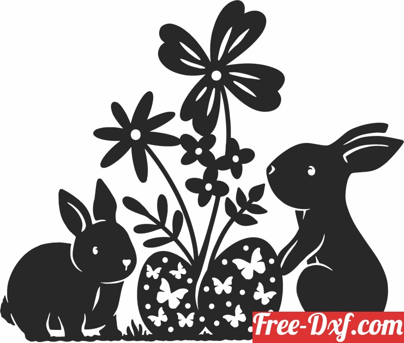 Download happy easter bunny egg DCIh2 High quality free Dxf files