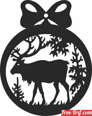 download christmas elk ornament free ready for cut