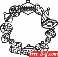 download Christmas wreath ornament free ready for cut