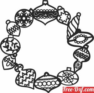 download Christmas wreath ornament free ready for cut