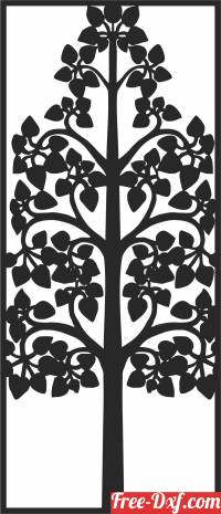 download Decorative door screen tree pattern free ready for cut