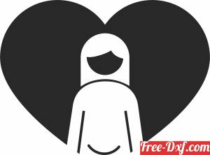 download mom in heart silhouette free ready for cut