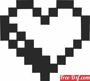 download heart pixels free ready for cut