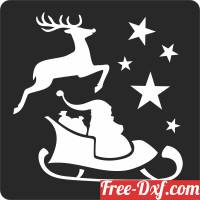 download Santa Claus With Sleigh free ready for cut