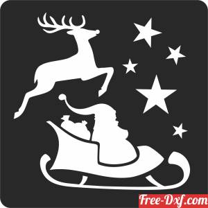 download Santa Claus With Sleigh free ready for cut