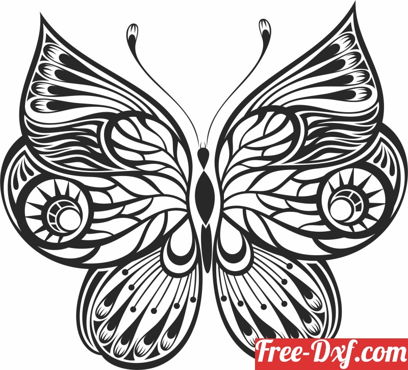 Download butterfly cliparts DXKS4 High quality free Dxf files, Sv