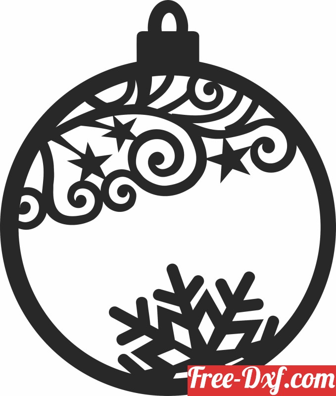 Download christmas ornament De0d3 High quality free Dxf files, Sv