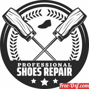 download shoe repair quality logo sign free ready for cut