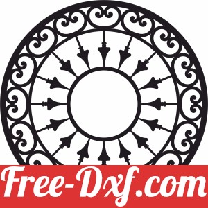 Mandala pattern with arrow wall decor