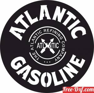 download Vintage Atlantic Gasoline Logo Retro Sign free ready for cut
