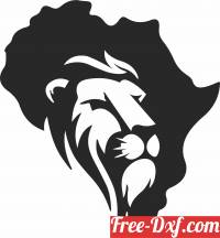 download African Lion wall decor free ready for cut