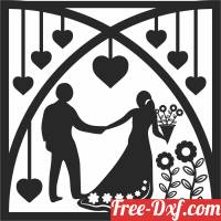 download wedding couple wall art free ready for cut