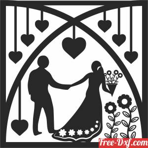 download wedding couple wall art free ready for cut