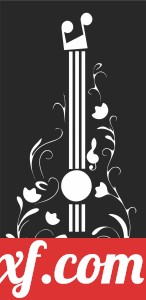floral guitar clipart