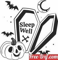 download Halloween Coffin pumpkin clipart free ready for cut