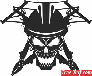download lineman skull cliparts free ready for cut